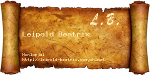 Leipold Beatrix névjegykártya