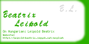 beatrix leipold business card